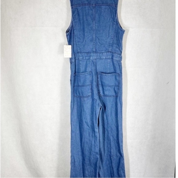 NWT Free People The Wind & More Denim Retro Jumpsuitđź’•size 10 - Picture 6 of 9